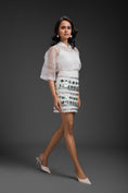 Load image into Gallery viewer, White Skirt With Neon Metallic Detail