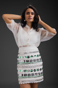 Load image into Gallery viewer, White Skirt With Neon Metallic Detail