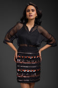 Load image into Gallery viewer, Black Organza Shirt With Skirt