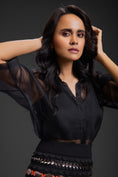 Load image into Gallery viewer, Black Organza Shirt With Skirt