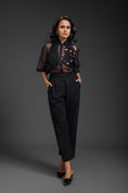 Load image into Gallery viewer, Black Sheer Top Paired With Pant