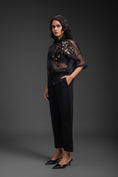 Load image into Gallery viewer, Black Sheer Top Paired With Pant