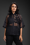 Load image into Gallery viewer, Black Sheer Top Paired With Pant