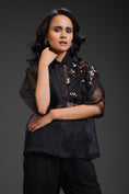 Load image into Gallery viewer, Black Sheer Top Paired With Pant