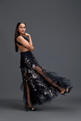Load image into Gallery viewer, Black Cutout Top and Metallic Leaf Tulle Skirt Set