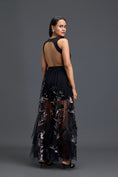 Load image into Gallery viewer, Black Cutout Top and Metallic Leaf Tulle Skirt Set