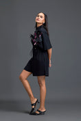 Load image into Gallery viewer, Black Feather Crystal Shoulder Playsuit