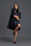Load image into Gallery viewer, Black A-Line Dress with Feather Crystal Collar