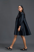 Load image into Gallery viewer, Black A-Line Dress with Feather Crystal Collar