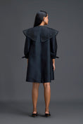 Load image into Gallery viewer, Black A-Line Dress with Feather Crystal Collar