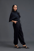Load image into Gallery viewer, Black Feather Crystal Shoulder Jumpsuit
