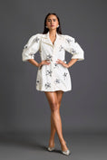 Load image into Gallery viewer, White 3D Floral Blazer Dress