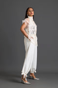 Load image into Gallery viewer, White Sheer Structured Top and Tapered Pants Set