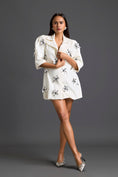 Load image into Gallery viewer, White 3D Floral Blazer Dress