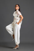 Load image into Gallery viewer, White Sheer Floral Top and Tapered Pants Set