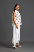 Load image into Gallery viewer, White Lattice Floral Vest and Tapered Pants Set