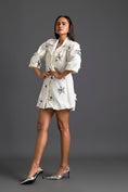 Load image into Gallery viewer, White 3D Floral Blazer Dress