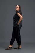 Load image into Gallery viewer, Black Lattice Floral Vest and Tapered Pants Set
