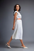 Load image into Gallery viewer, Gathered Waist Dress with Bold Contrast Belt