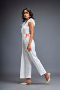 Load image into Gallery viewer, Jumpsuit with Tulle Shoulders and Neon Belt