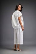 Load image into Gallery viewer, Shirt With Glossy Metallic Discs Embellishments With Wide-Leg Pants