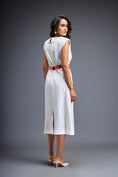 Load image into Gallery viewer, Gathered Waist Dress with Bold Contrast Belt