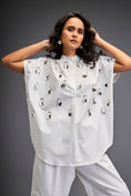 Load image into Gallery viewer, Shirt With Glossy Metallic Discs Embellishments With Wide-Leg Pants