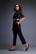 Load image into Gallery viewer, Jumpsuit with Puffed Sleeves and Dual Belt