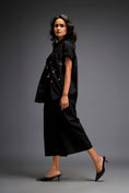 Load image into Gallery viewer, Shirt With Glossy Metallic Discs Embellishments With Wide-Leg Pants