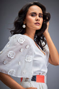 Load image into Gallery viewer, Playsuit with Voluminous Sleeves and Neon-Silver Belt