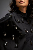 Load image into Gallery viewer, Shirt With Glossy Metallic Discs Embellishments With Wide-Leg Pants