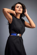 Load image into Gallery viewer, Gathered Waist Dress with Bold Contrast Belt