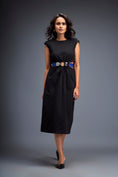 Load image into Gallery viewer, Gathered Waist Dress with Bold Contrast Belt
