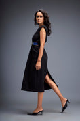 Load image into Gallery viewer, Gathered Waist Dress with Bold Contrast Belt