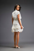 Load image into Gallery viewer, Ruffled Skirt With Structured Blouse And Metallic Embroidered Accents