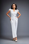 Load image into Gallery viewer, Jumpsuit with Tulle Shoulders and Neon Belt