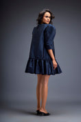 Load image into Gallery viewer, Puff-sleeve Dress With Swarovski Floral Appliqué