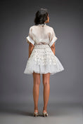 Load image into Gallery viewer, Sheer Blouse With Tulle Skirt And Metallic Silver 3-D Embellishments
