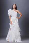 Load image into Gallery viewer, Sequin One Shoulder Bodysuit With High Low Long Skirt