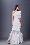 Load image into Gallery viewer, Sequin One Shoulder Bodysuit With High Low Long Skirt