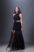 Load image into Gallery viewer, One Shoulder Dress Attached With Net And Cutwork Details