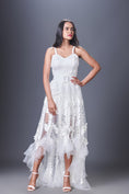 Load image into Gallery viewer, Corset Top With Net And Cutwork Detailed Skirt Comes With Belt