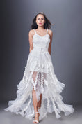 Load image into Gallery viewer, Corset Top With Net And Cutwork Detailed Skirt Comes With Belt