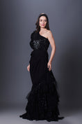 Load image into Gallery viewer, Sequin One Shoulder Bodysuit With High Low Long Skirt