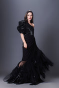 Load image into Gallery viewer, Sequin One Shoulder Bodysuit With High Low Long Skirt