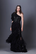 Load image into Gallery viewer, Sequin One Shoulder Bodysuit With High Low Long Skirt