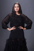Load image into Gallery viewer, Organza Embroidered Top With Ruffled Skirt Set
