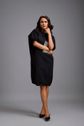 Load image into Gallery viewer, Oversized Shirt Dress with Ruched Sleeves & Embellished Pocket