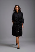Load image into Gallery viewer, Ruched Button-Down Shirt Dress