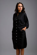 Load image into Gallery viewer, Ruched Button-Down Shirt Dress